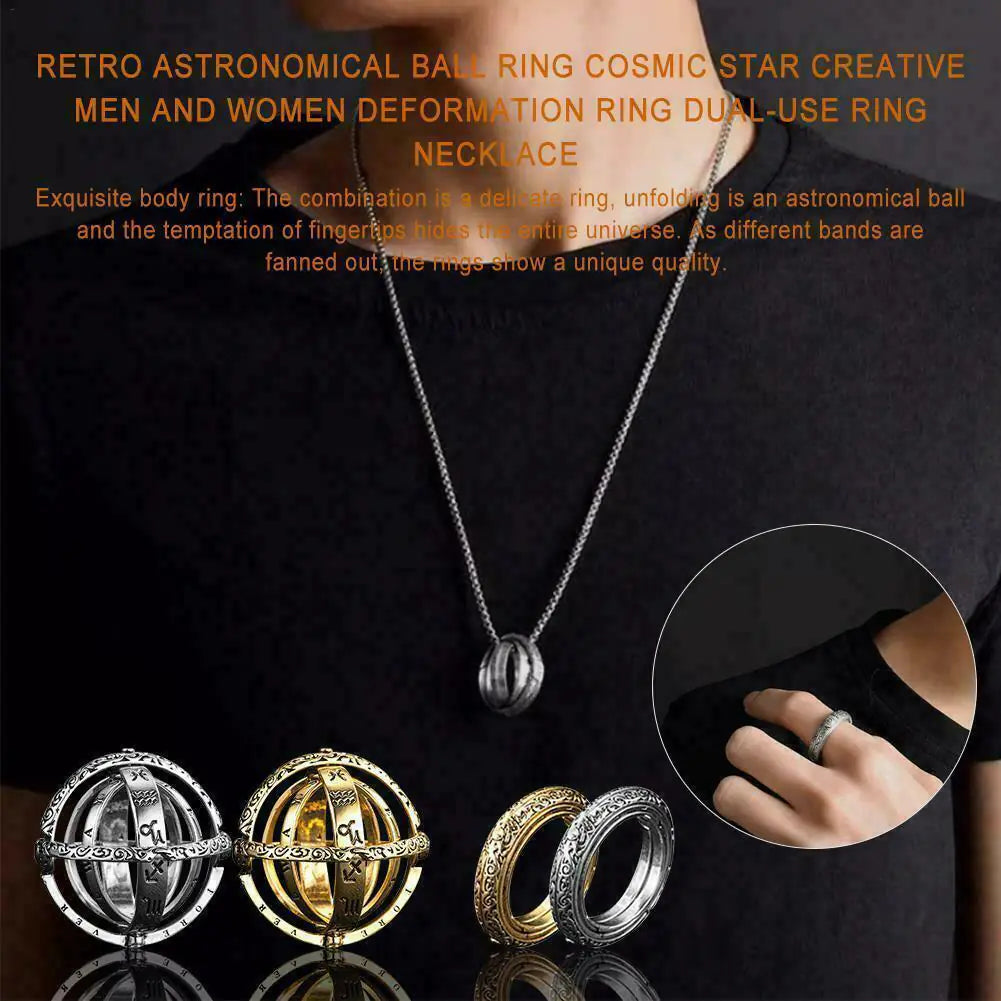 Astronomical Ball Rings Pendant