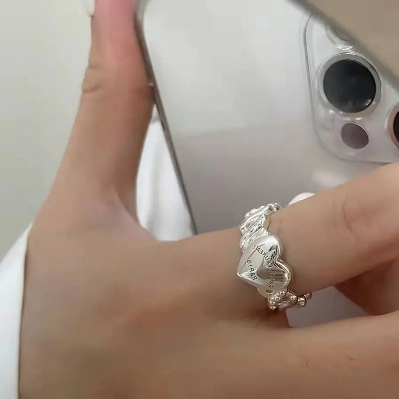 Crystal Heart Rings
