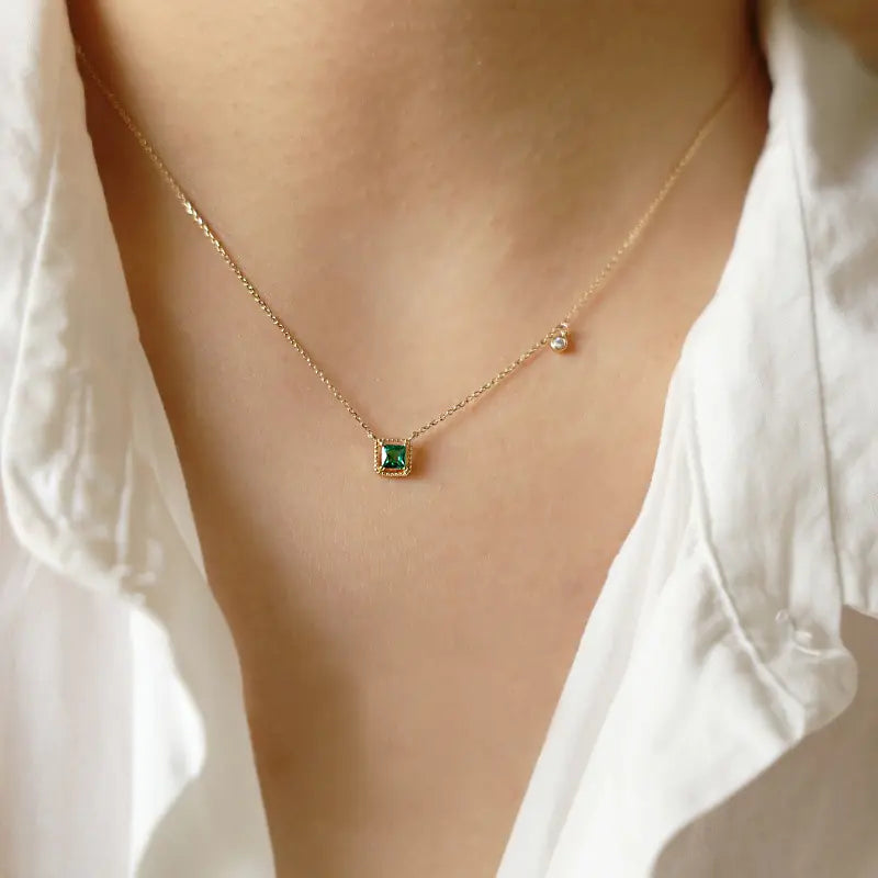 Emerald Pendant Necklace